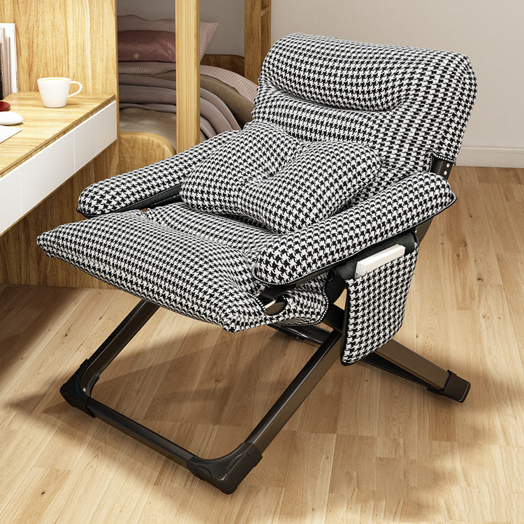 Contemporary Indoor Ergonimic Recliner with Metal Base and Storage Bag