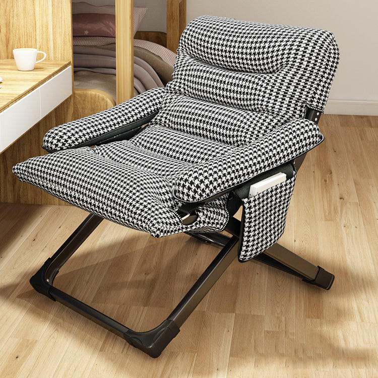 Contemporary Indoor Ergonimic Recliner with Metal Base and Storage Bag