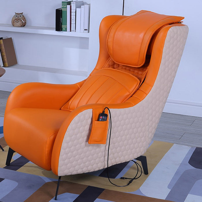 Contemporary Indoor Faux Leather Recliner Chair with Metal Legs