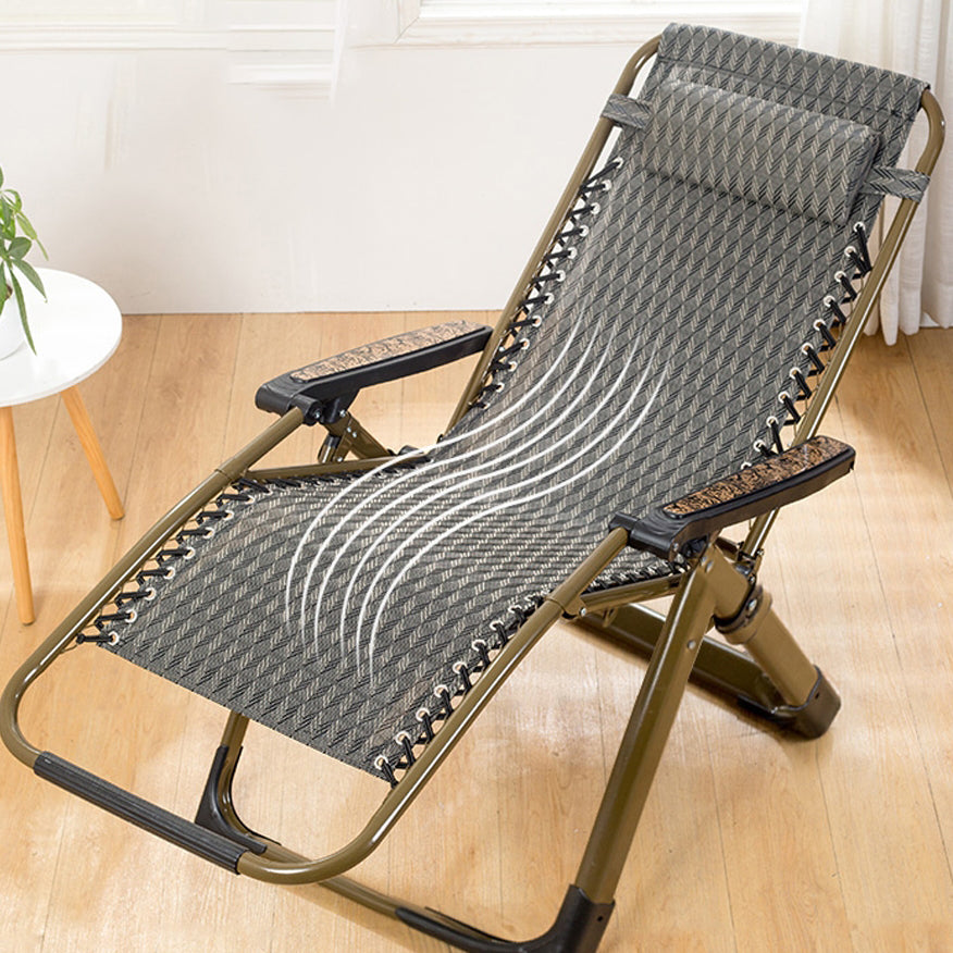 Contemporary Indoor Recliner Chair in Metal Rocker Base with Arms