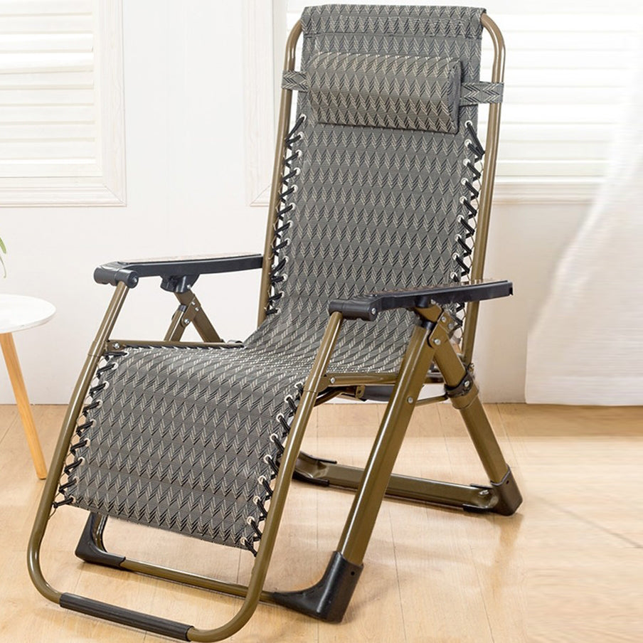 Contemporary Indoor Recliner Chair in Metal Rocker Base with Arms