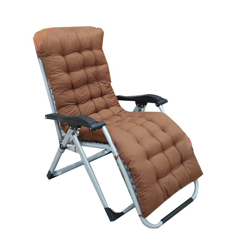 Contemporary Indoor Recliner Chair in Metal Rocker Base with Arms