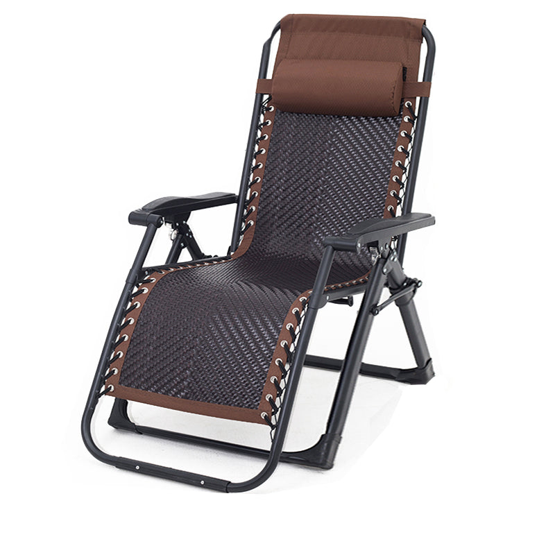 Contemporary Indoor Recliner Chair in Metal Rocker Base with Arms