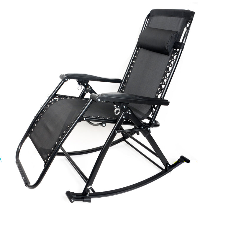 Contemporary Indoor Recliner Chair in Metal Rocker Base with Arms