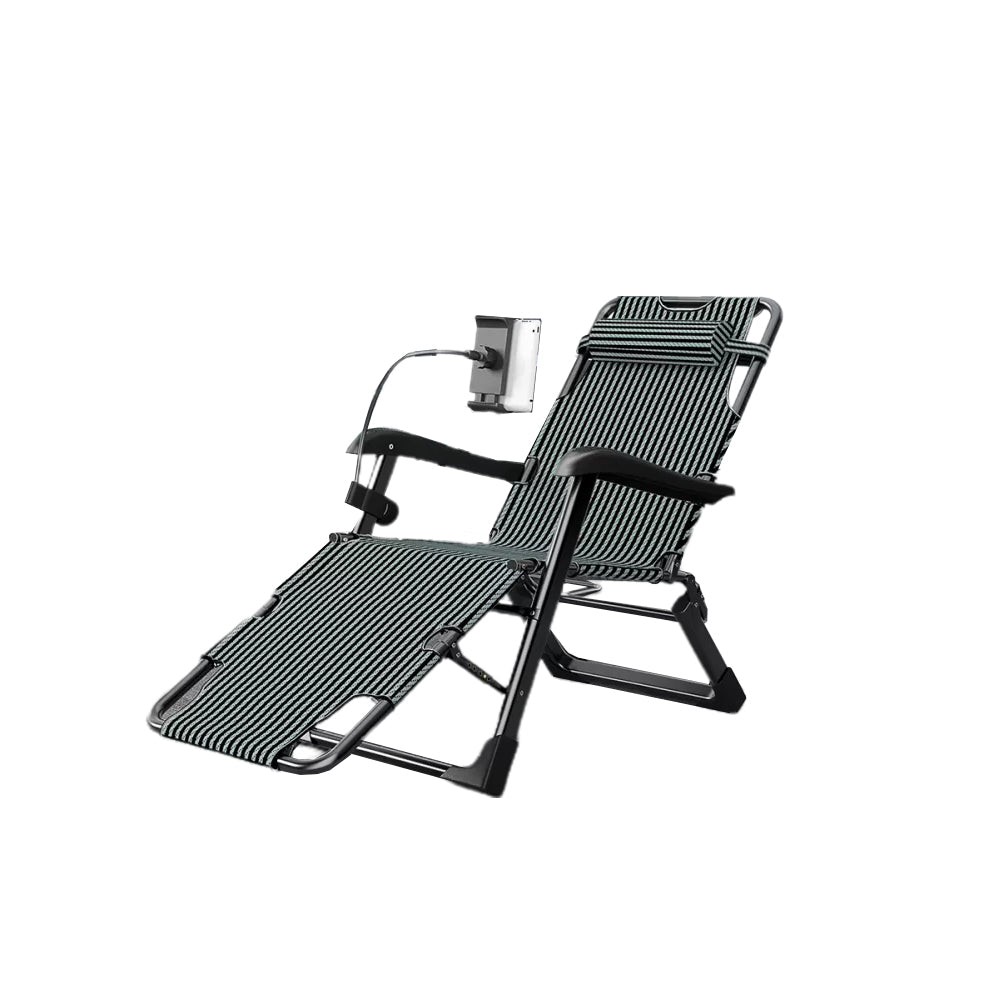 Contemporary Indoor Recliner Chair with Metal Base and Arms and Independent Foot Movement