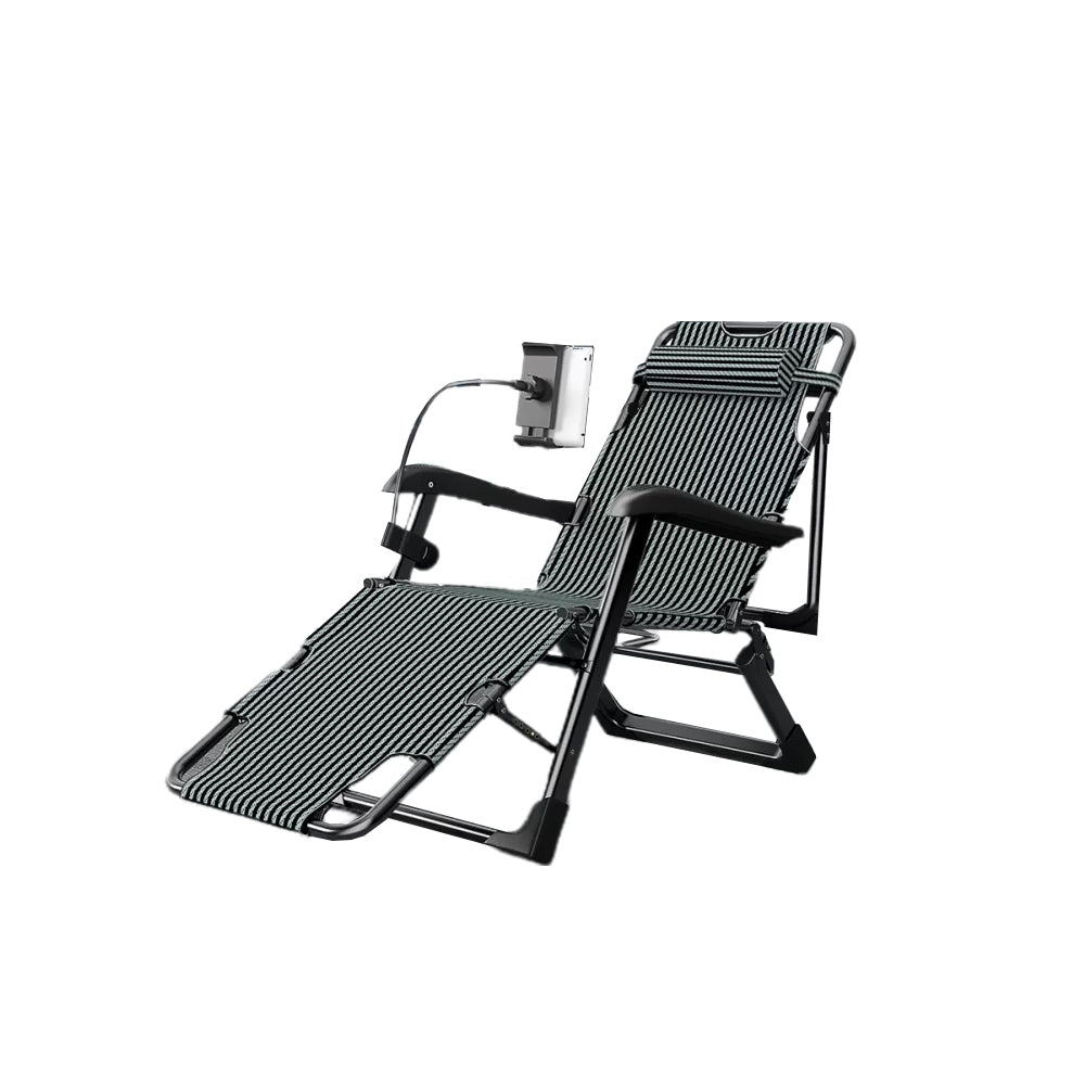 Contemporary Indoor Recliner Chair with Metal Base and Arms and Independent Foot Movement