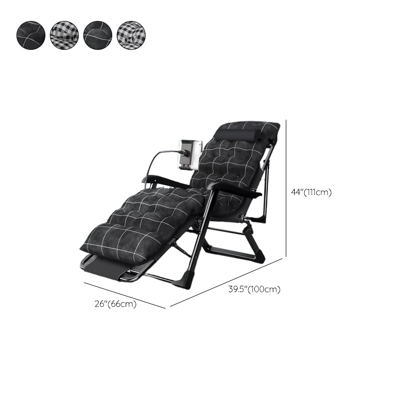 Contemporary Indoor Recliner Chair with Metal Base and Arms and Independent Foot Movement