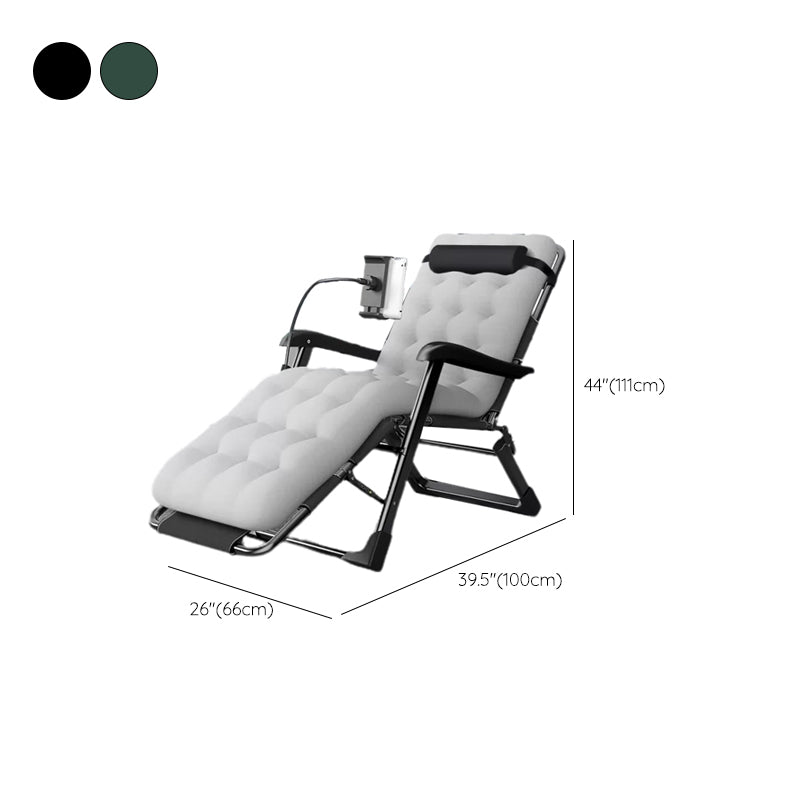 Contemporary Indoor Recliner Chair with Metal Base and Arms and Independent Foot Movement