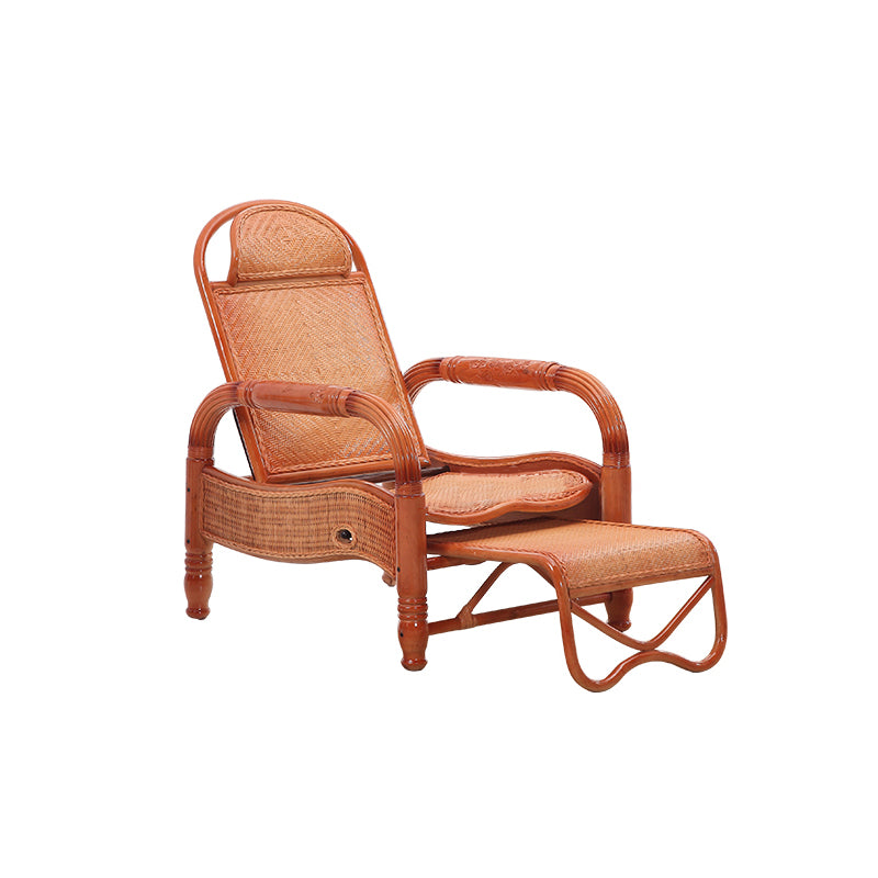 Traditional Standard Recliner with Solid Wood Legs and Arms in Brown