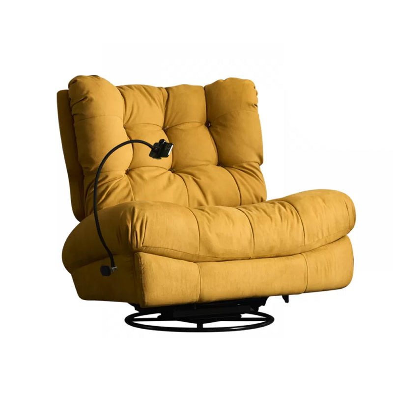 Faux Leather Wing Chair Recliner Swivel Rocker Recliner Chair Solid Color