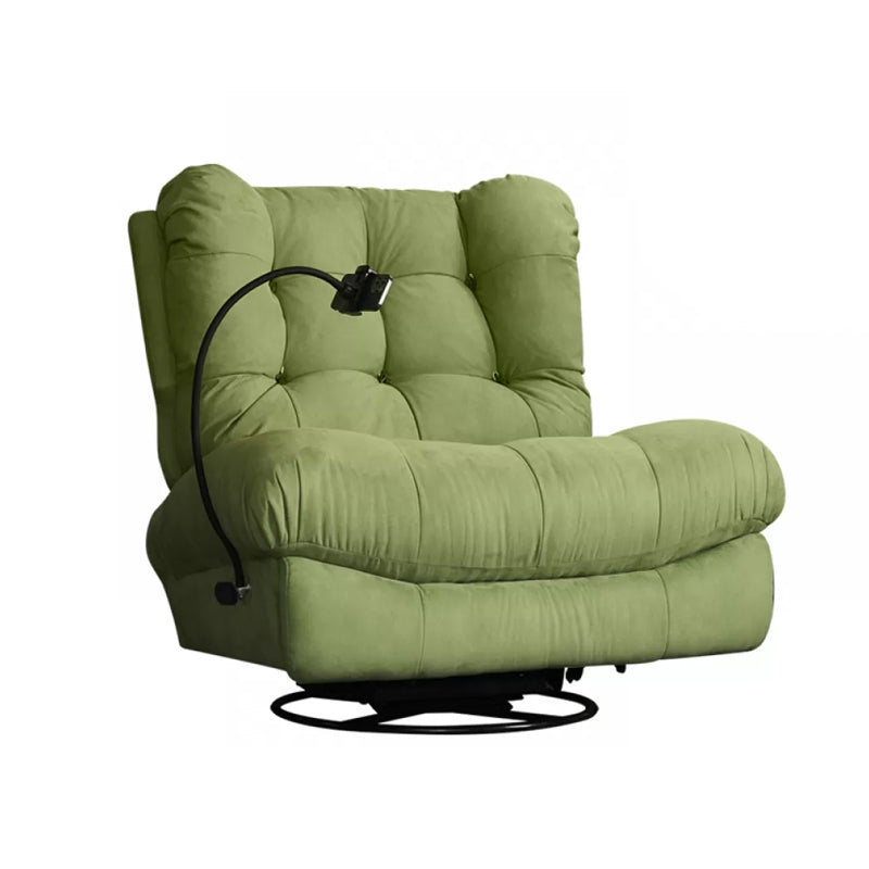 Faux Leather Wing Chair Recliner Swivel Rocker Recliner Chair Solid Color