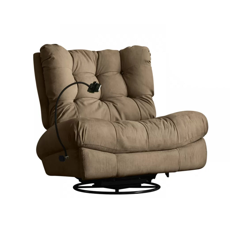 Faux Leather Wing Chair Recliner Swivel Rocker Recliner Chair Solid Color