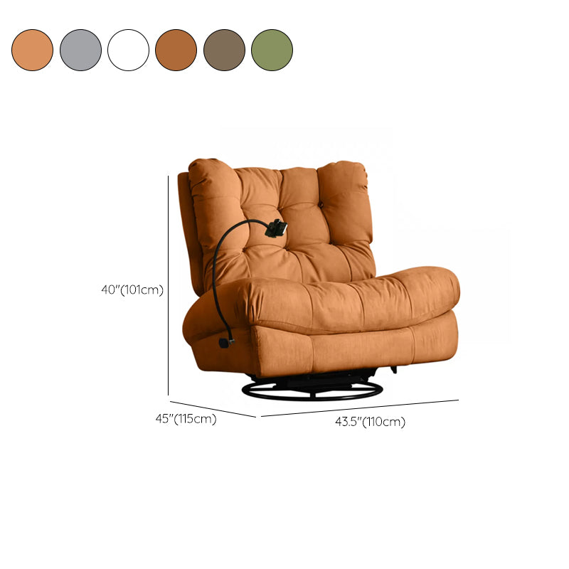 Faux Leather Wing Chair Recliner Swivel Rocker Recliner Chair Solid Color