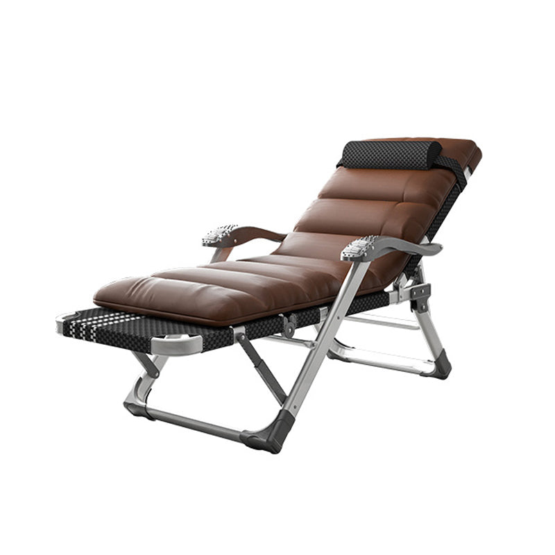 Standard Recliner Foldable Recliner Chair with Silver Metal Base