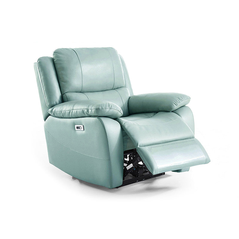 Grain Leather Recliner Modern Style Plug-In Position Lock Recliner Chair