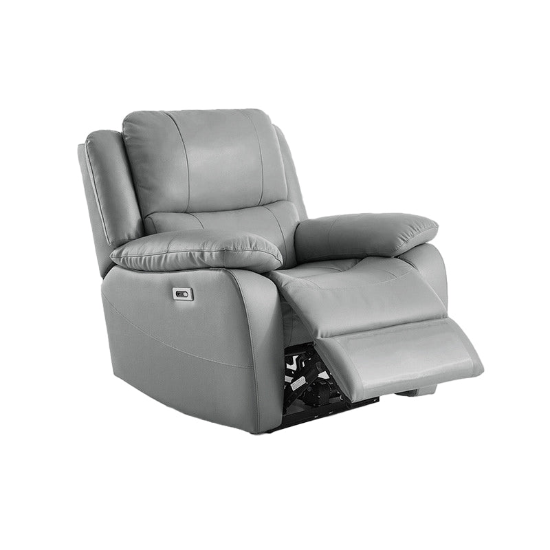 Grain Leather Recliner Modern Style Plug-In Position Lock Recliner Chair