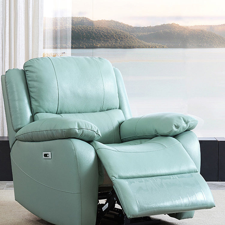 Grain Leather Recliner Modern Style Plug-In Position Lock Recliner Chair