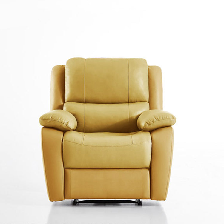 Grain Leather Recliner Modern Style Plug-In Position Lock Recliner Chair