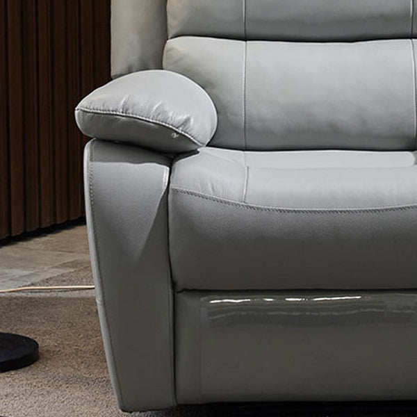 Grain Leather Recliner Modern Style Plug-In Position Lock Recliner Chair