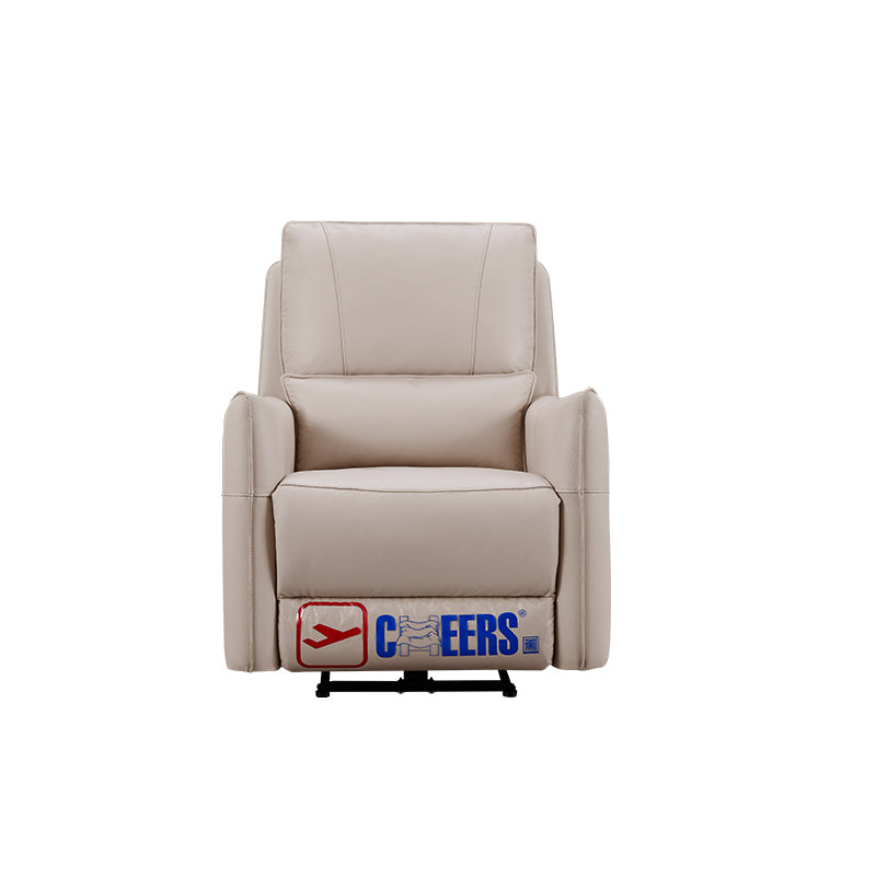 Lumbar Support Recliner Genuine Leather Position Lock Recliner Chair