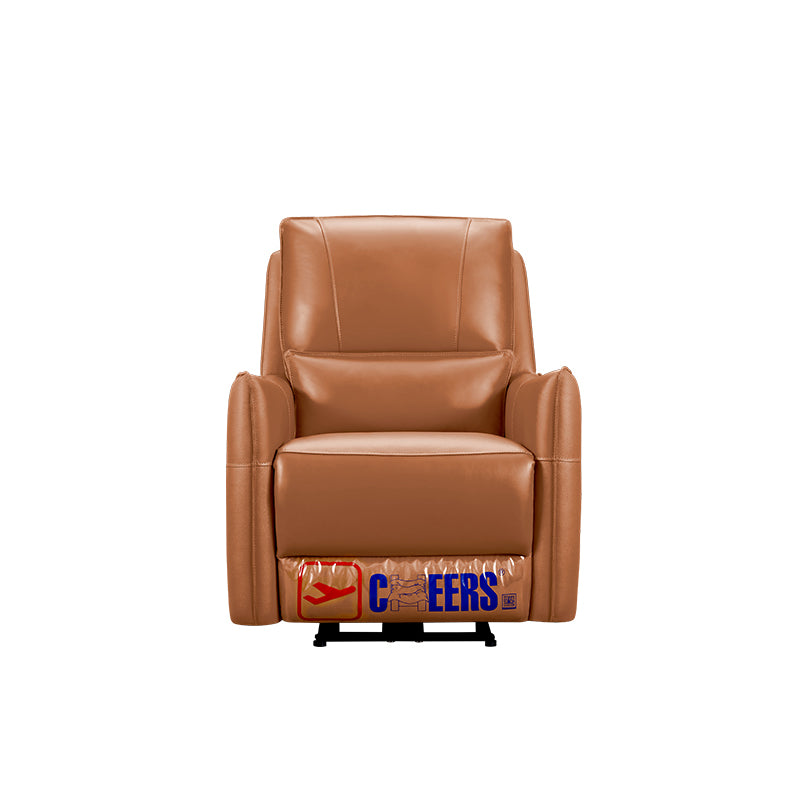 Lumbar Support Recliner Genuine Leather Position Lock Recliner Chair