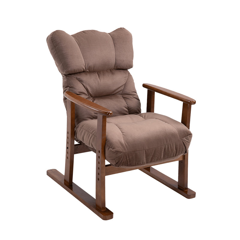 Wood Frame Standard Recliner Solid Color Recliner Chair with Stool