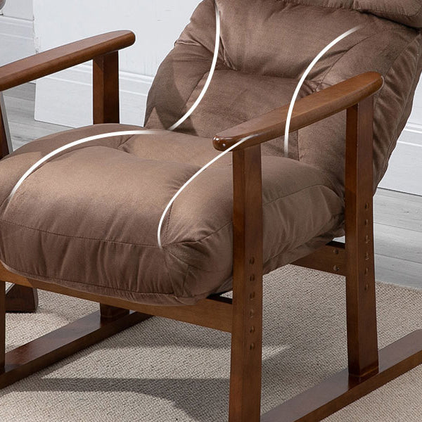 Wood Frame Standard Recliner Solid Color Recliner Chair with Stool