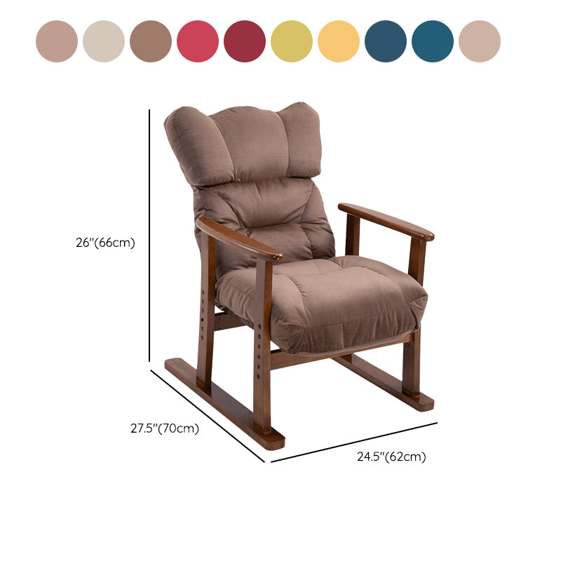 Wood Frame Standard Recliner Solid Color Recliner Chair with Stool