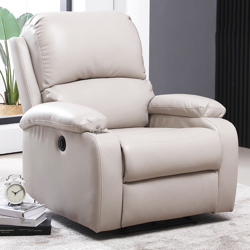 Contemporary Standard Recliner Solid Color Faux Leather Recliner Chair