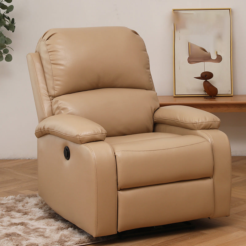 Contemporary Standard Recliner Solid Color Faux Leather Recliner Chair