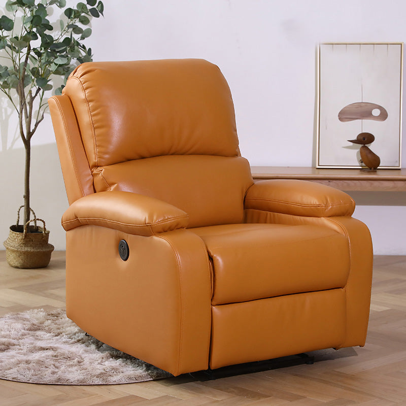 Contemporary Standard Recliner Solid Color Faux Leather Recliner Chair