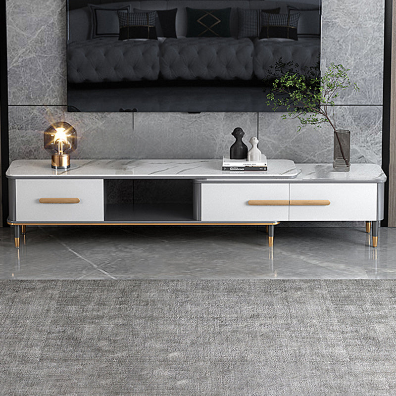 Contemporary Media Console Stone TV Media Console for Living Room