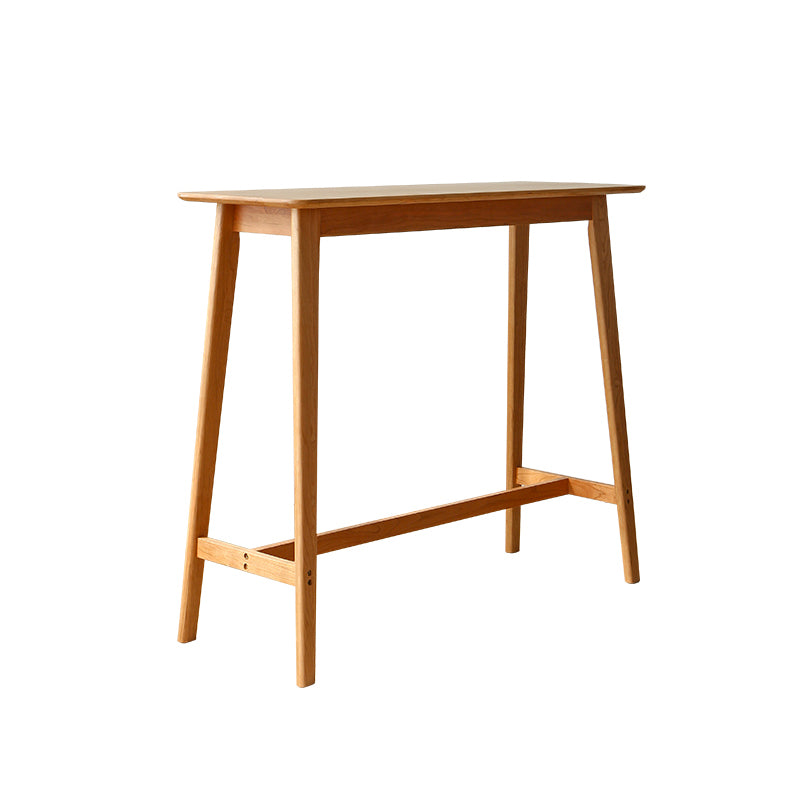 Contemporary Rectangle Solid Wood Bar Height Pub Table for Living Room