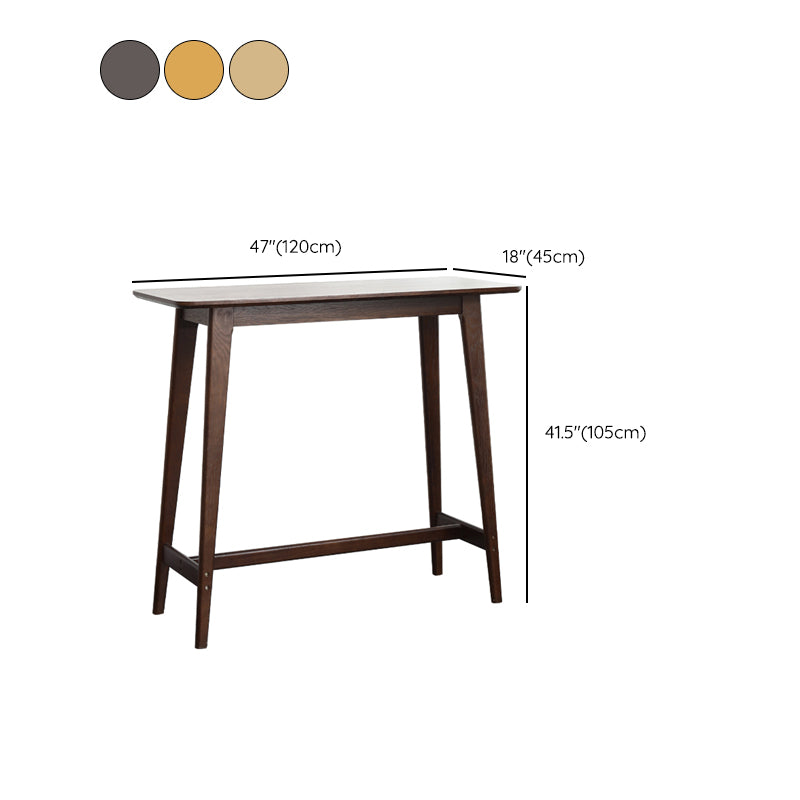 Contemporary Rectangle Solid Wood Bar Height Pub Table for Living Room