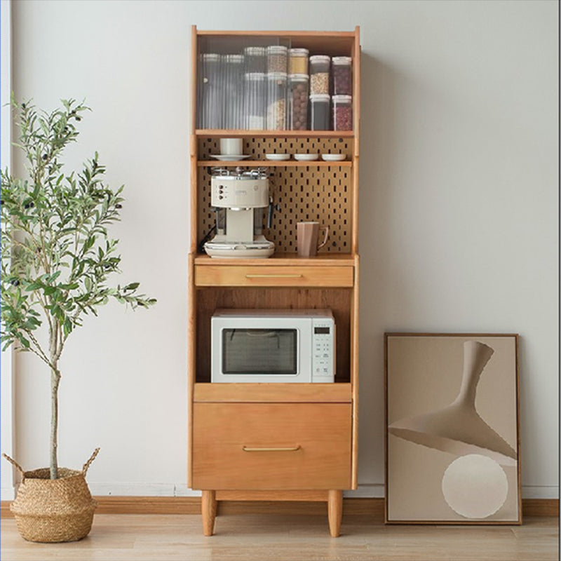 Sliding Glass Door Sideboard Cabinet Pine Solid Wood Server Credenza