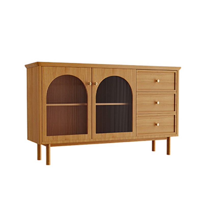 Glam Style Cabinets Storage Buffet Stand Wood Buffet Sideboard with 3-Drawers