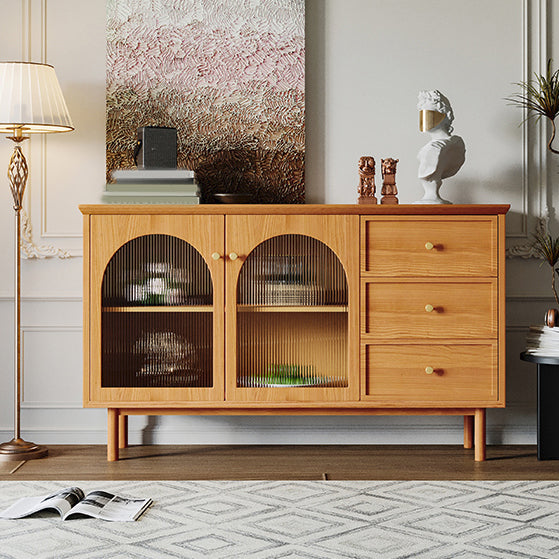 Glam Style Cabinets Storage Buffet Stand Wood Buffet Sideboard with 3-Drawers