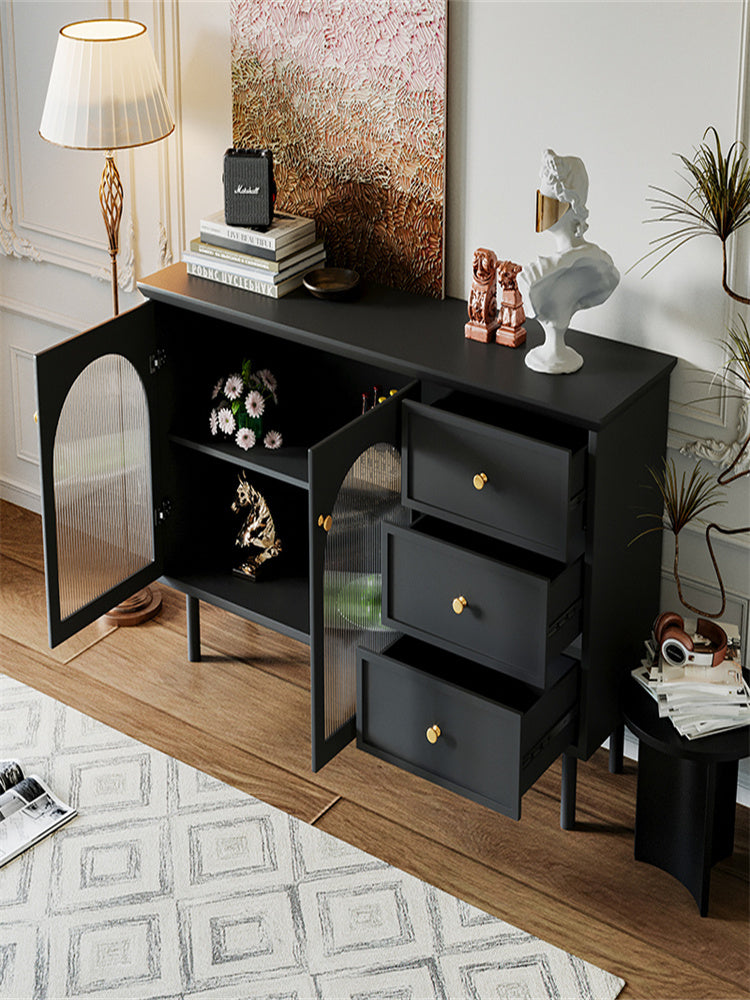 Glam Style Cabinets Storage Buffet Stand Wood Buffet Sideboard with 3-Drawers