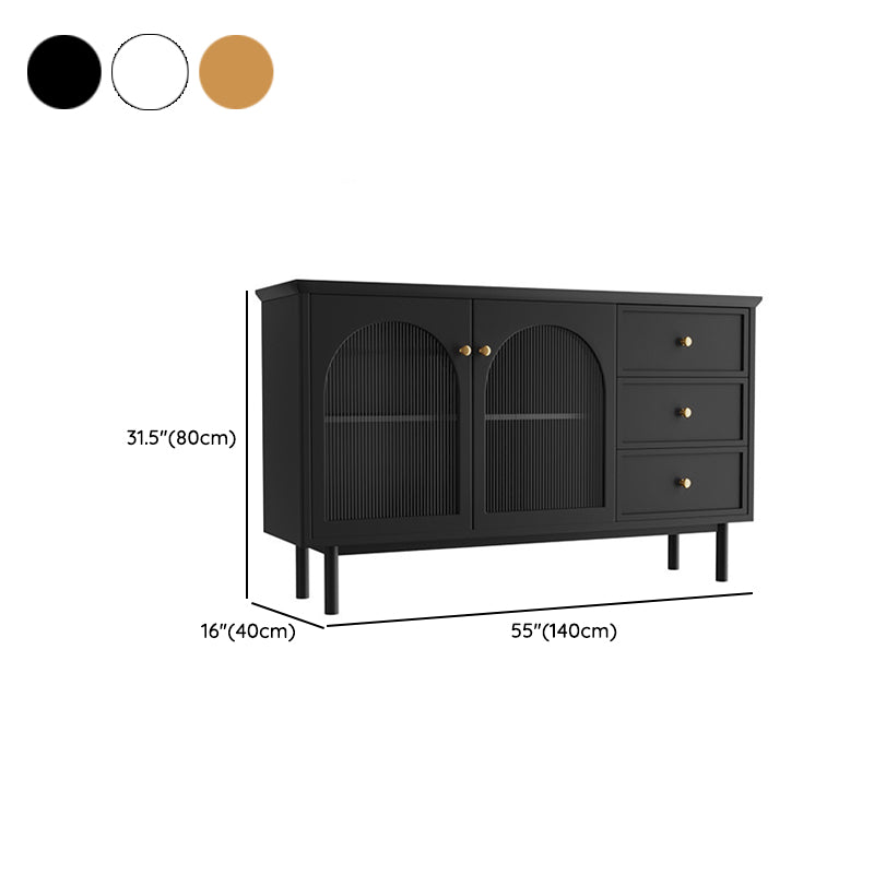 Glam Style Cabinets Storage Buffet Stand Wood Buffet Sideboard with 3-Drawers