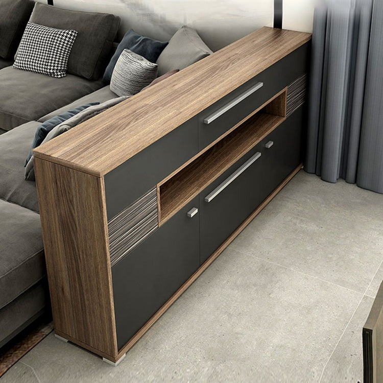 Modernism Wood Sideboard Table Open Storage Server for Living Room