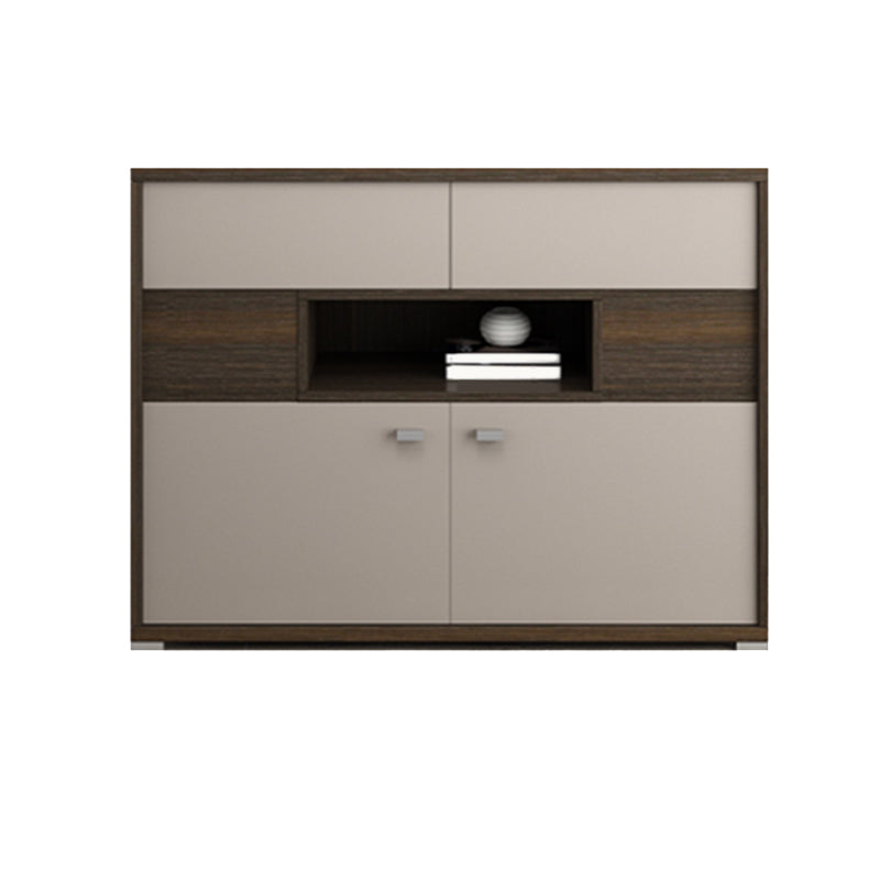 Modernism Wood Sideboard Table Open Storage Server for Living Room