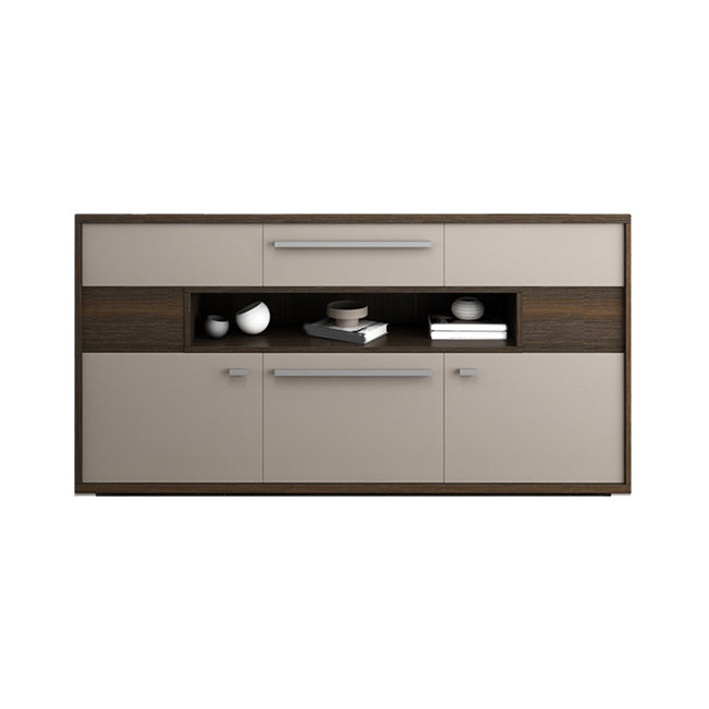 Modernism Wood Sideboard Table Open Storage Server for Living Room