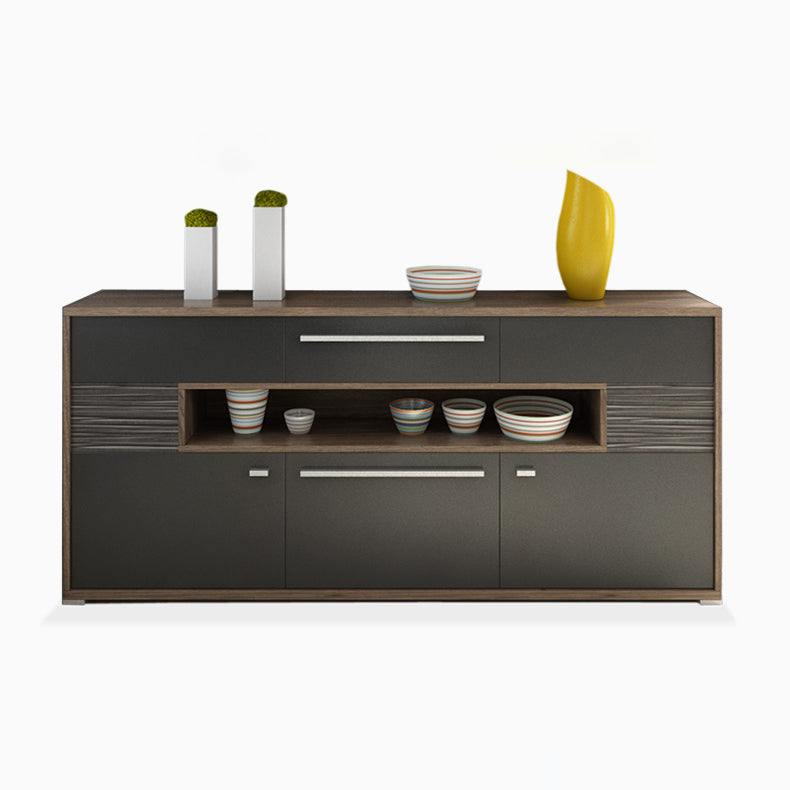 Modernism Wood Sideboard Table Open Storage Server for Living Room