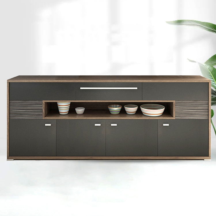 Modernism Wood Sideboard Table Open Storage Server for Living Room