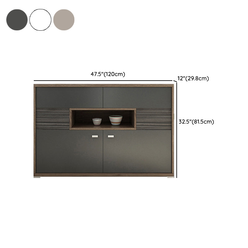 Modernism Wood Sideboard Table Open Storage Server for Living Room