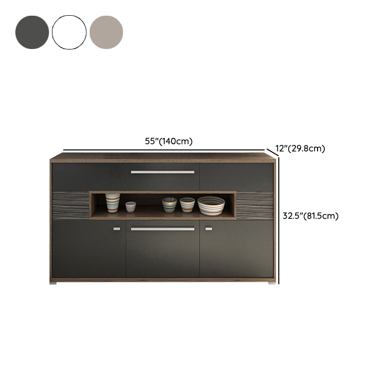 Modernism Wood Sideboard Table Open Storage Server for Living Room