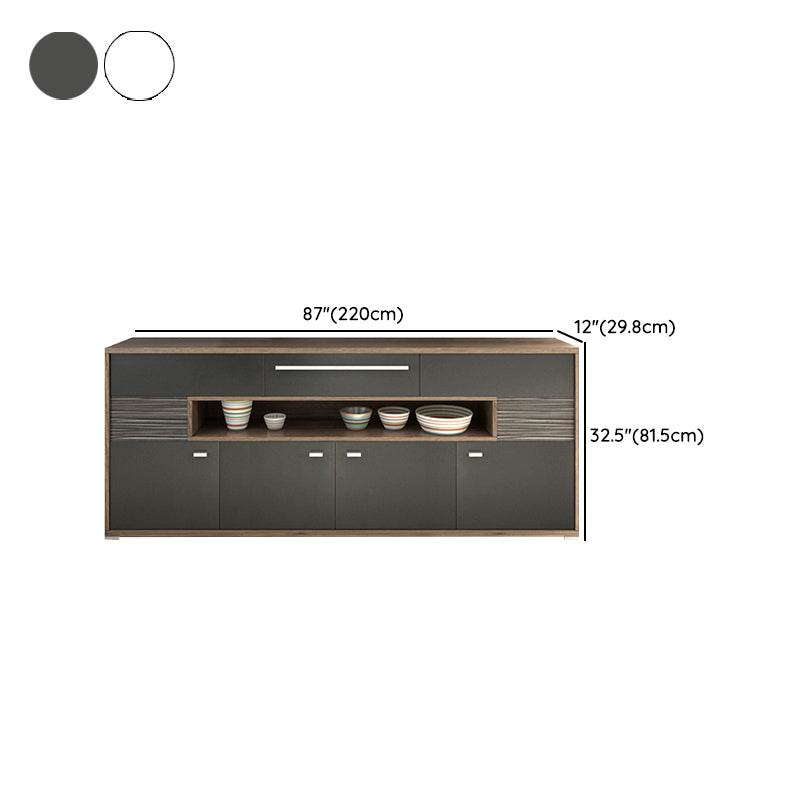 Modernism Wood Sideboard Table Open Storage Server for Living Room