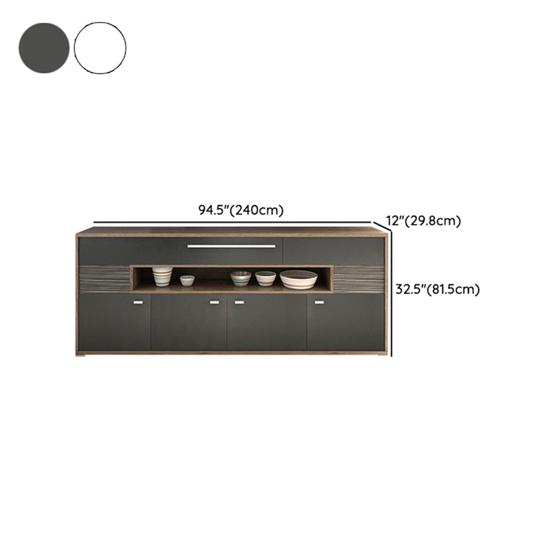 Modernism Wood Sideboard Table Open Storage Server for Living Room