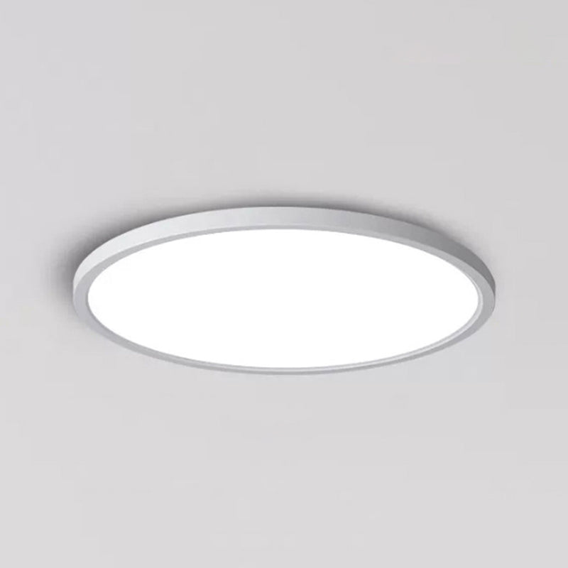 White Round Ceiling Mount Light Modern Style LED with Plastic Shade for Bedroom