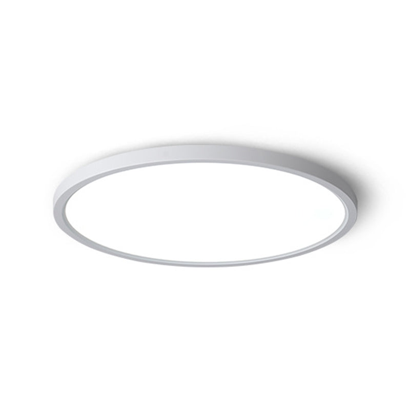 White Round Ceiling Mount Light Modern Style LED with Plastic Shade for Bedroom